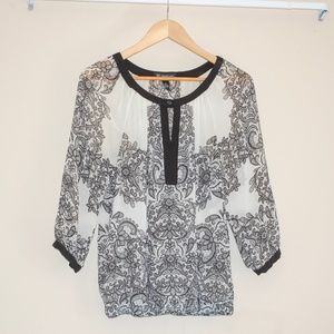 Black and white print blouse